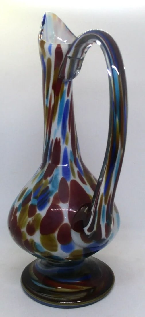 1950s Fratelli Toso Murano Hand-Blown Art Glass Pitcher Vase - 4