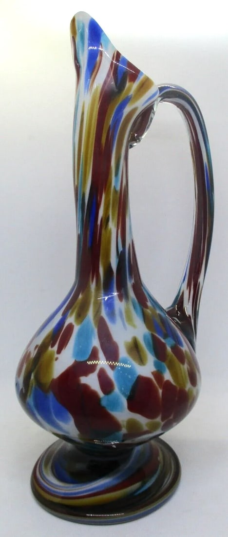 1950s Fratelli Toso Murano Hand-Blown Art Glass Pitcher Vase - 8