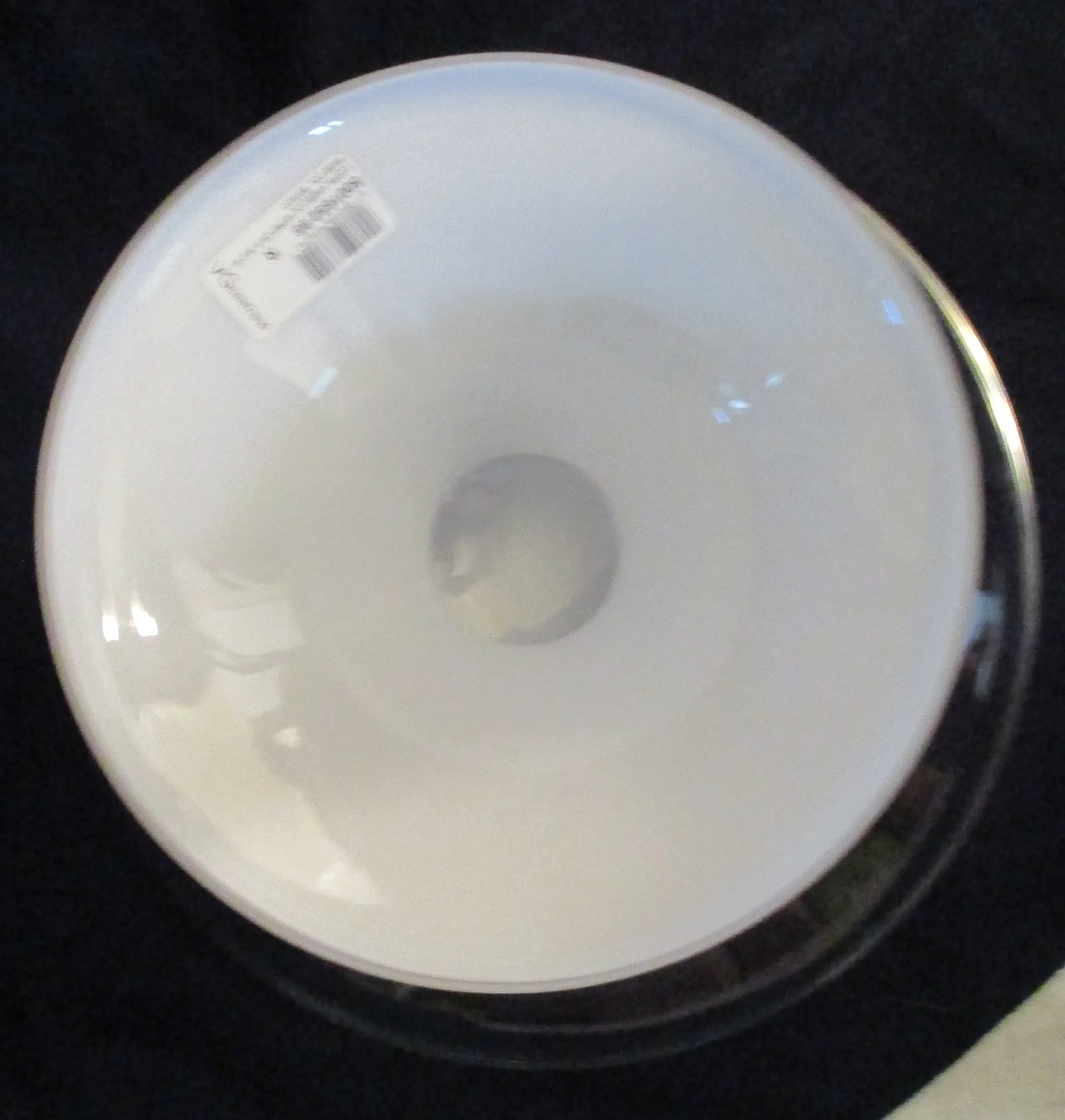Italian Large Centerpiece Vase White Base Clear Bowl - 7