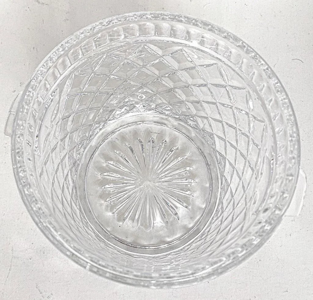 Vintage Regency Crystal Glass Ice Bucket Diamond Pattern - 7