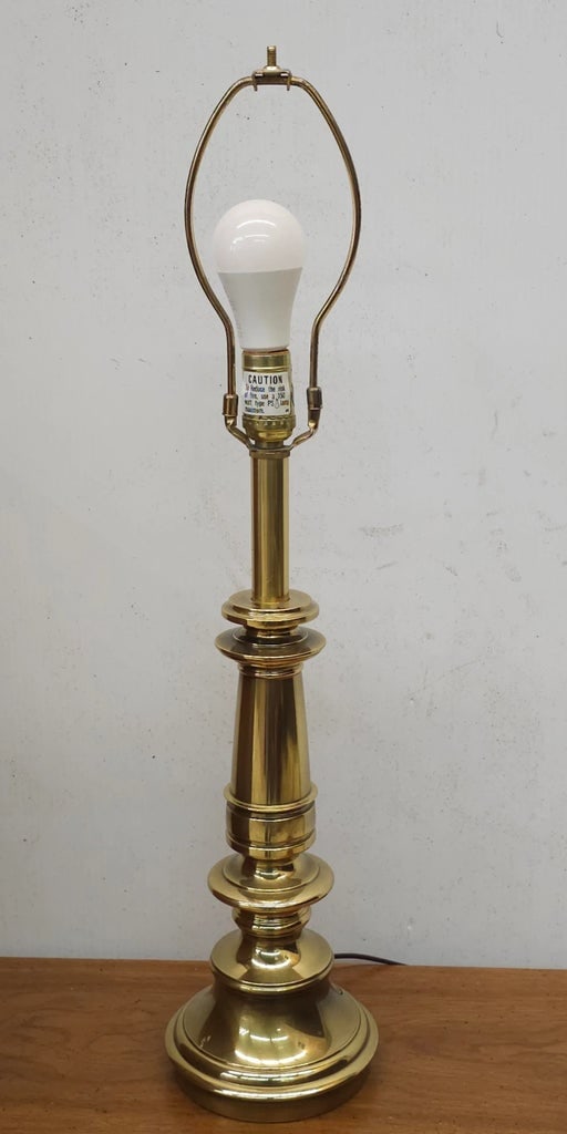 Stiffel Mid-Century Polished Solid Brass Colunm Table Lamp - 2