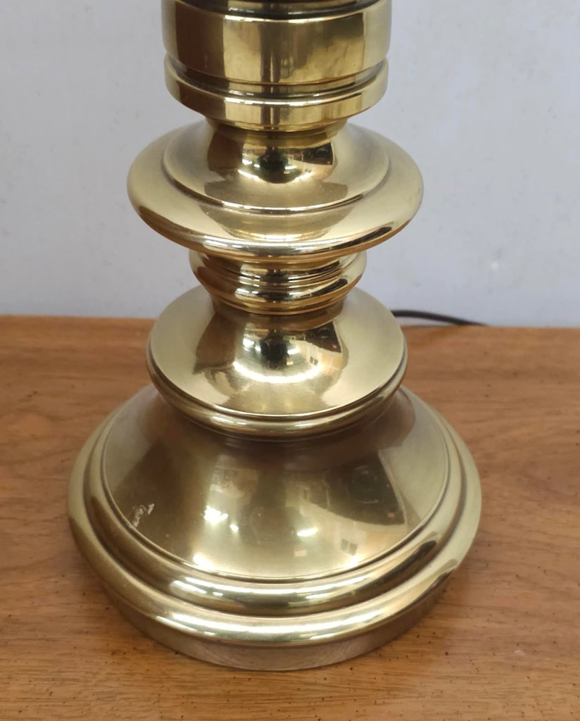 Stiffel Mid-Century Polished Solid Brass Colunm Table Lamp - 3