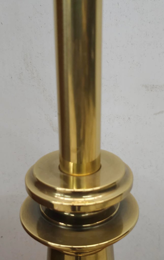 Stiffel Mid-Century Polished Solid Brass Colunm Table Lamp - 6