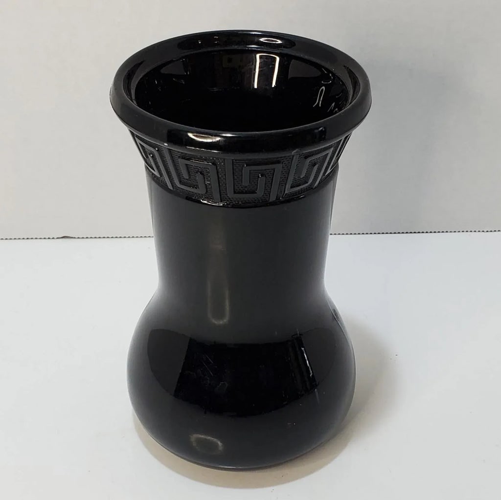 Art Deco Le Smith Black Amethyst Greek Key Vase - 2