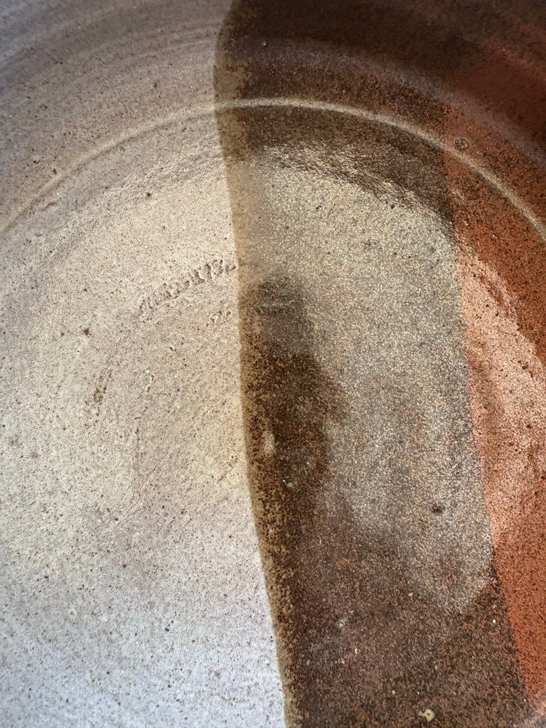 1970s Signed Ann Campbell Studio Pottery Serving Bowl - 7.5-8" Handmade Stoneware - 4