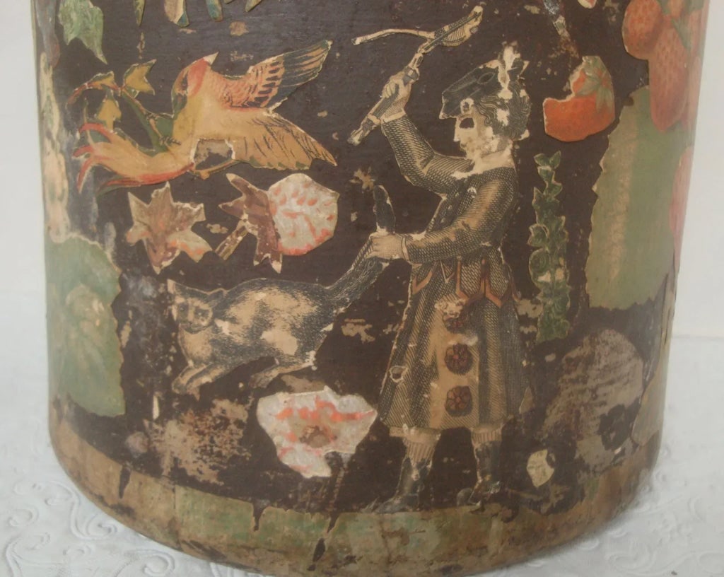 Scrap Decoupage Earthenware Jug Victorian Folk Art - 7