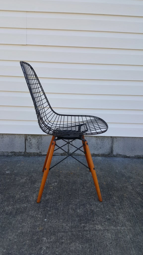 Mid Century Eames Pkw Swivel Dowel Base Chair - 4