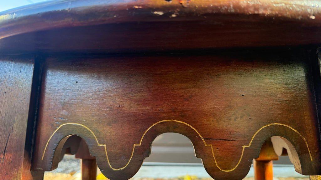 1990s Maitland-Smith Handcrafted Oval Side Table - 2