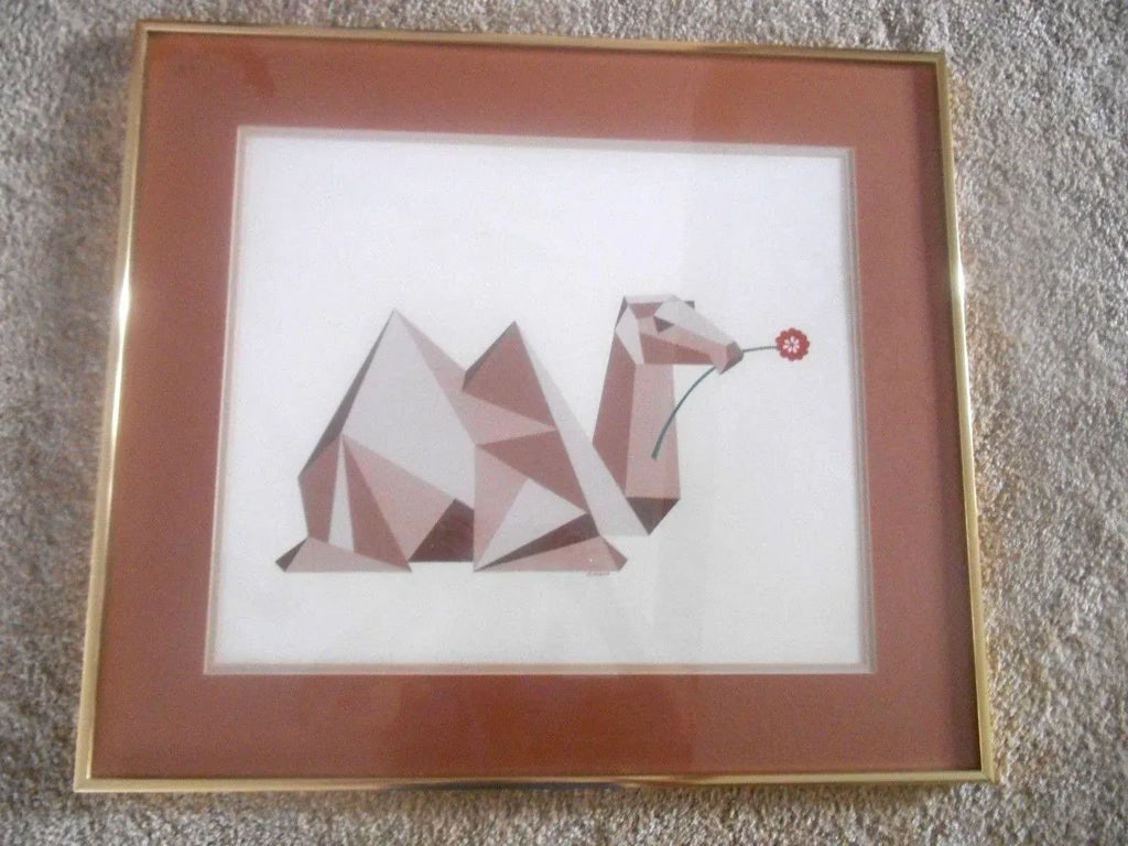 Mid-Century Modern Watercolor Gouache "Camellia" by Mame Lambeth - 2