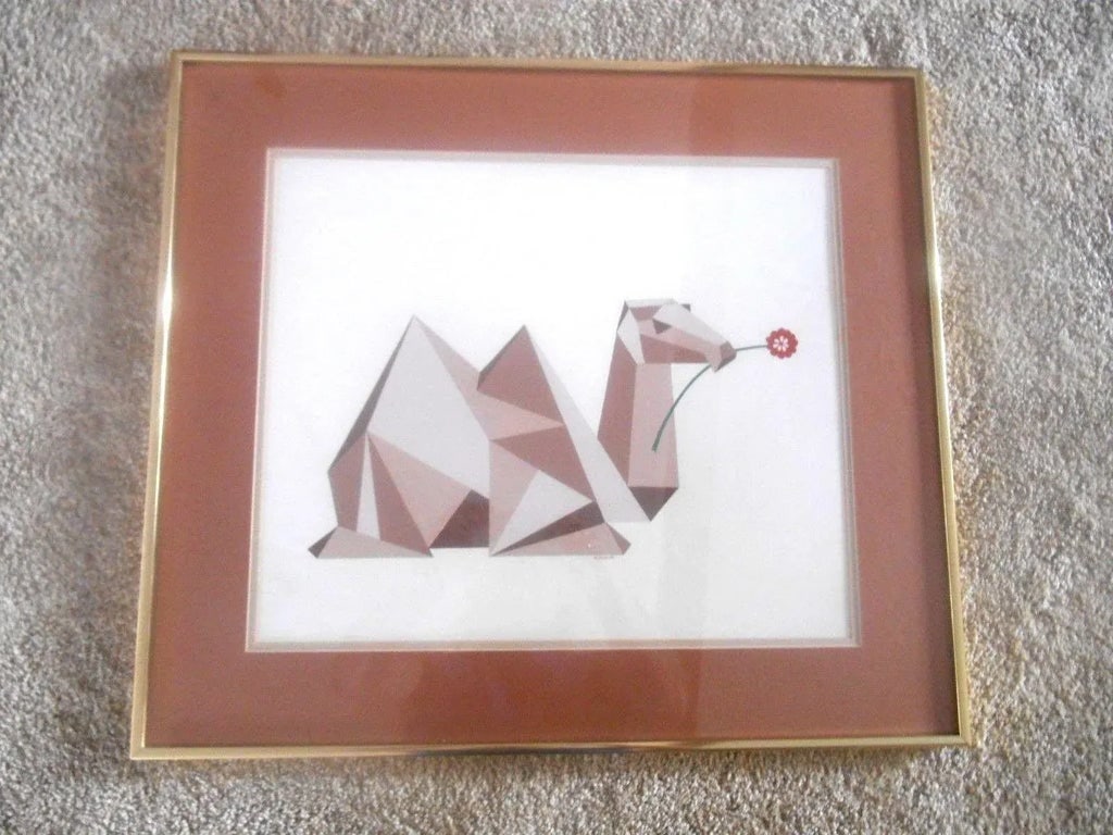 Mid-Century Modern Watercolor Gouache "Camellia" by Mame Lambeth - 8