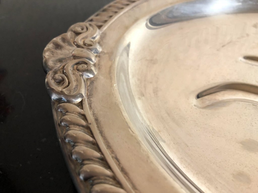 Mid Century American Silver Tree of Life and Gravy Well Fish/Meat Platter - 3