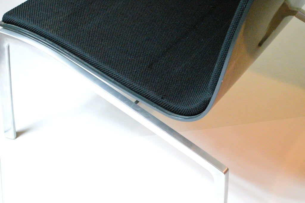 Piero Lissoni Fritz Hansen Pl200 Gray Lacquer Black Wool Lounge Chair - 12