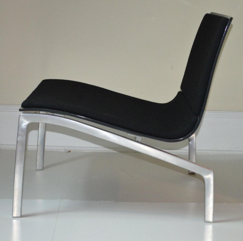 Piero Lissoni Fritz Hansen Pl200 Gray Lacquer Black Wool Lounge Chair - 6