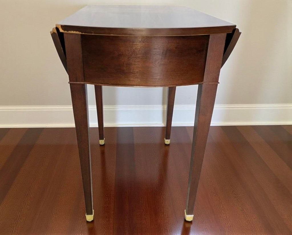 1960s Baker Furniture, Mahogany Drop Leaf Pembroke Accent Table - 13
