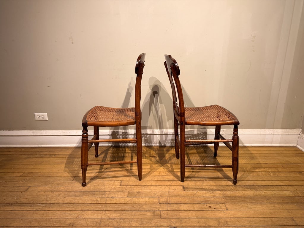Pair of Antique Tiger Maple Chairs - 3