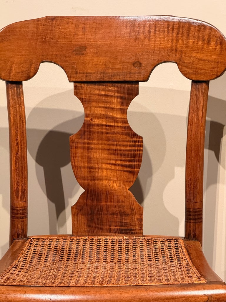 Pair of Antique Tiger Maple Chairs - 6