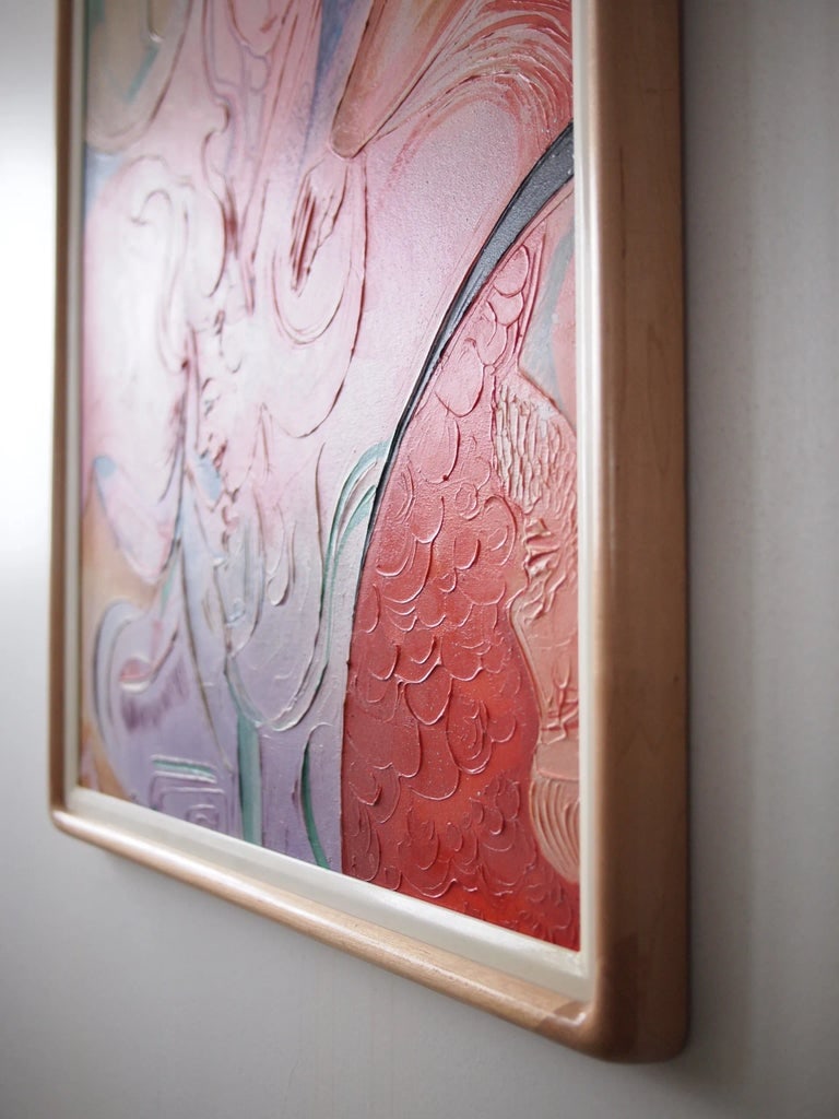 1985 Abstract Surrealist Acrylic Painting by Rafael Quelal, Framed - 5