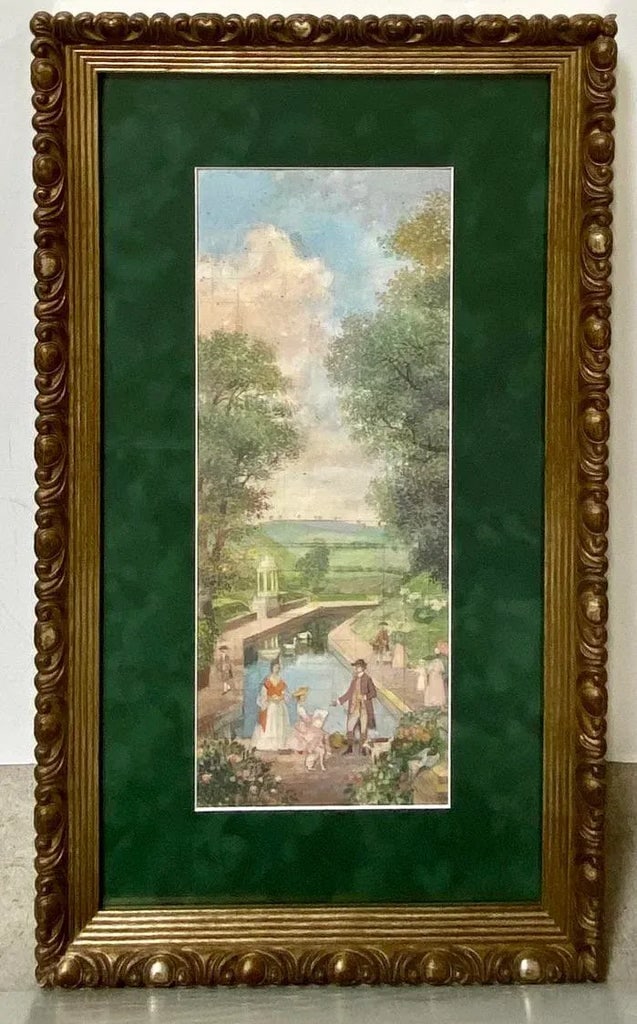 Vintage Impressionist Landscape Victorian Garden Watercolor Painting Richard Gabriel Chase - 7