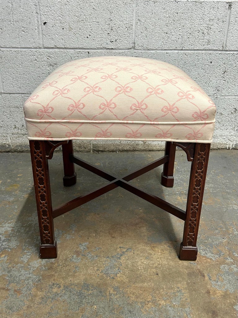 1980s Chinese Chippendale Style Pair of Benches Attributed to Baker Furniture - 3