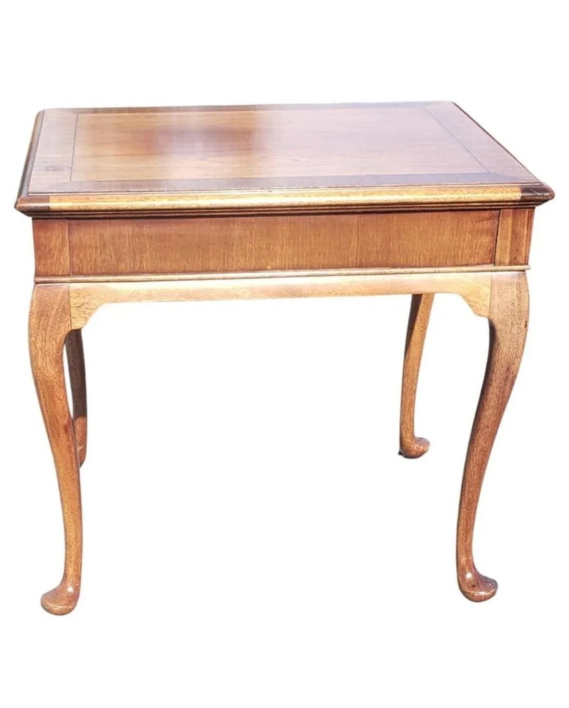 Hickory Chair Chippendale Mahogany Banded Top Side Table With Queen Ann Legs - 6