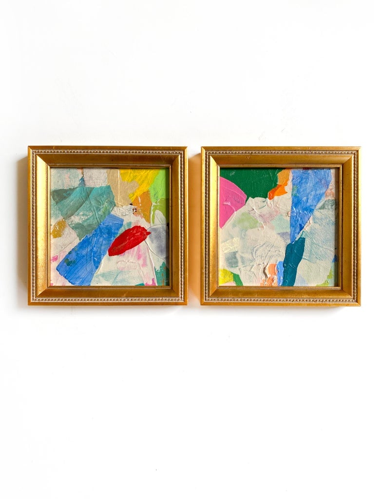 "Shifting Lenses" Pair of Framed Mini Paintings by Jessalin Beutler - 4