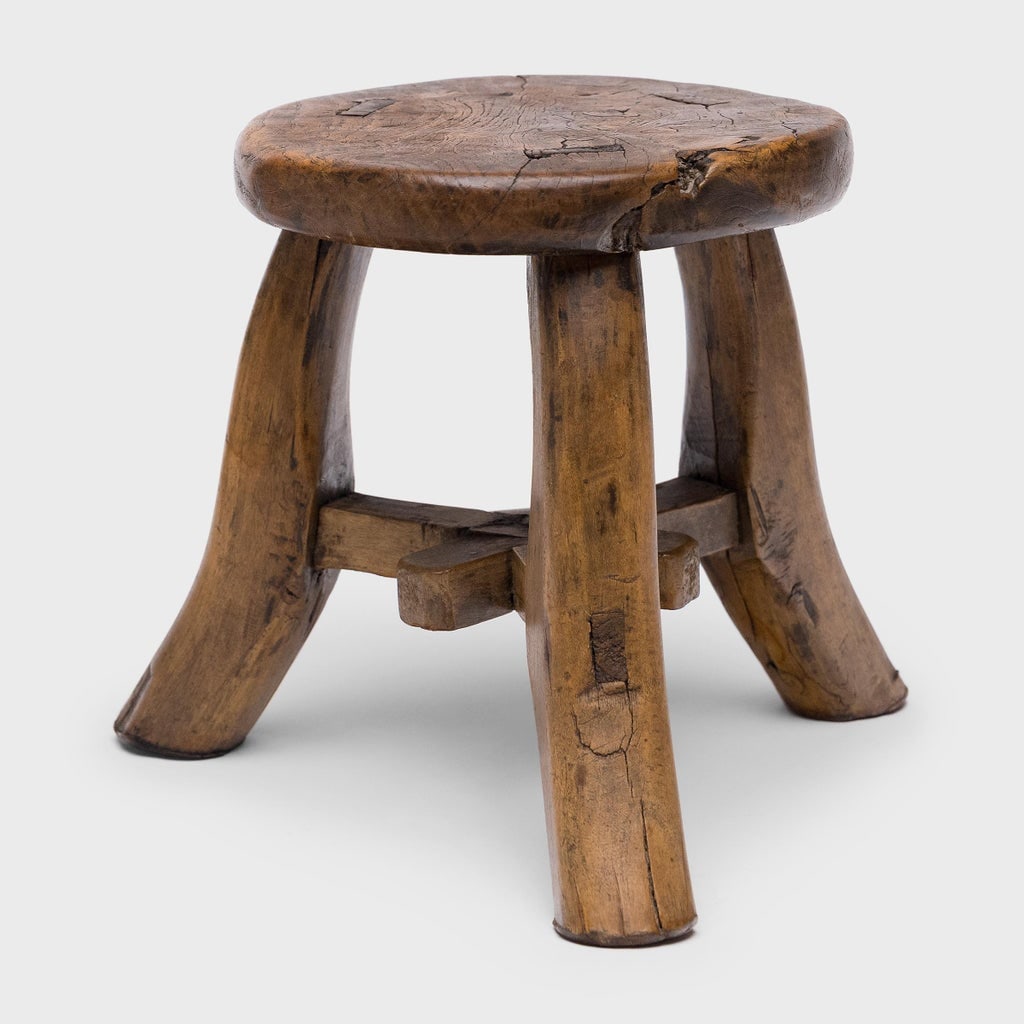 Chinese Petite Burl Top Stool, C. 1850 - 2