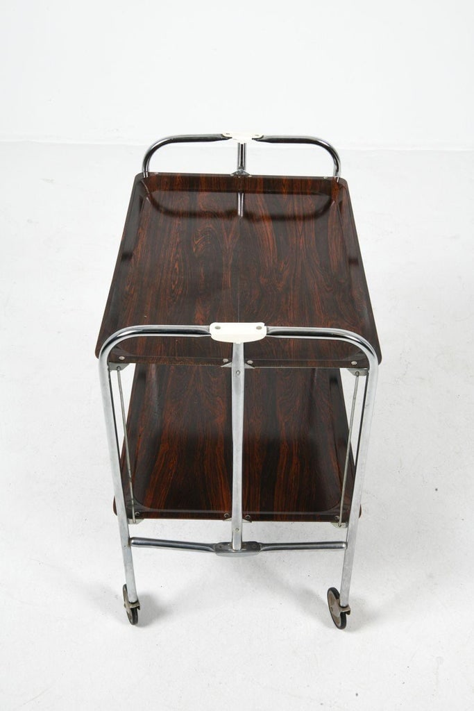 French Chrome Folding Bar Cart - 10