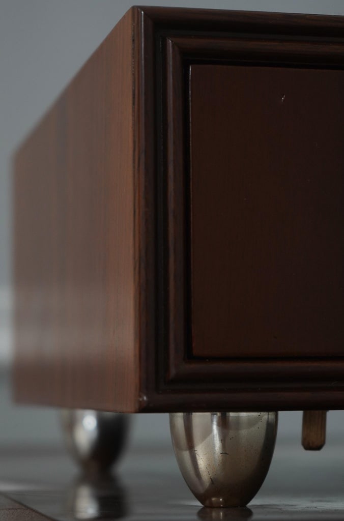 Art Deco Style Walnut & Chrome Dressing Mirror - 10