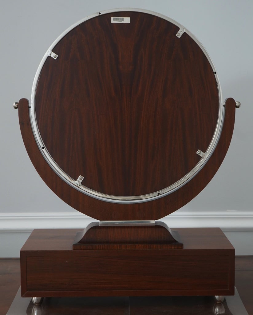 Art Deco Style Walnut & Chrome Dressing Mirror - 14