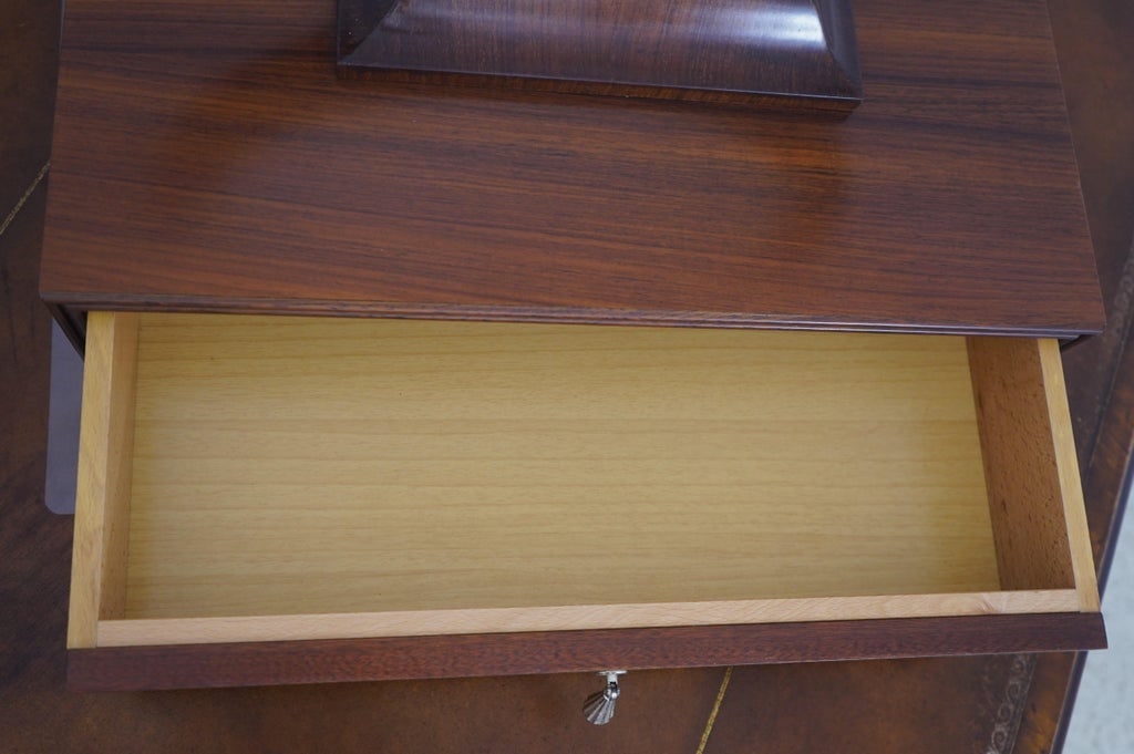 Art Deco Style Walnut & Chrome Dressing Mirror - 6