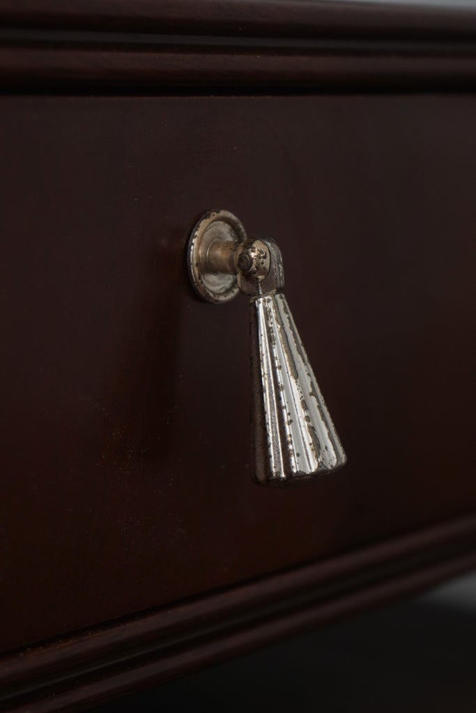 Art Deco Style Walnut & Chrome Dressing Mirror - 8