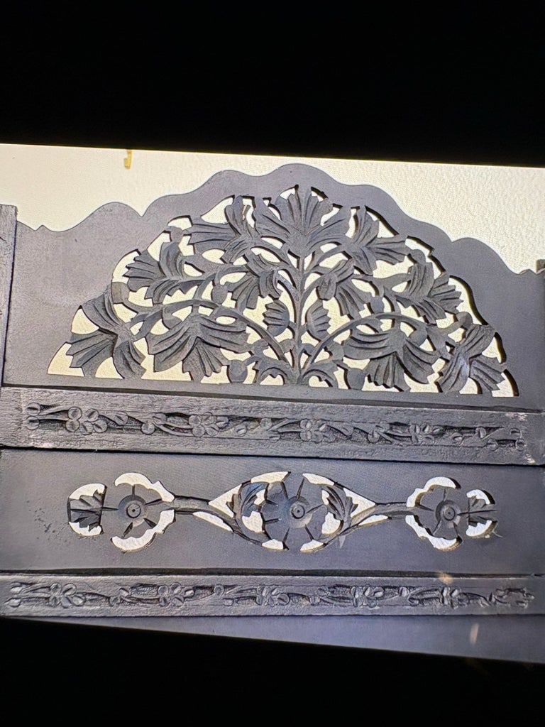 1970s 3 Panel Detailed Teak Room Divider Screen - 2