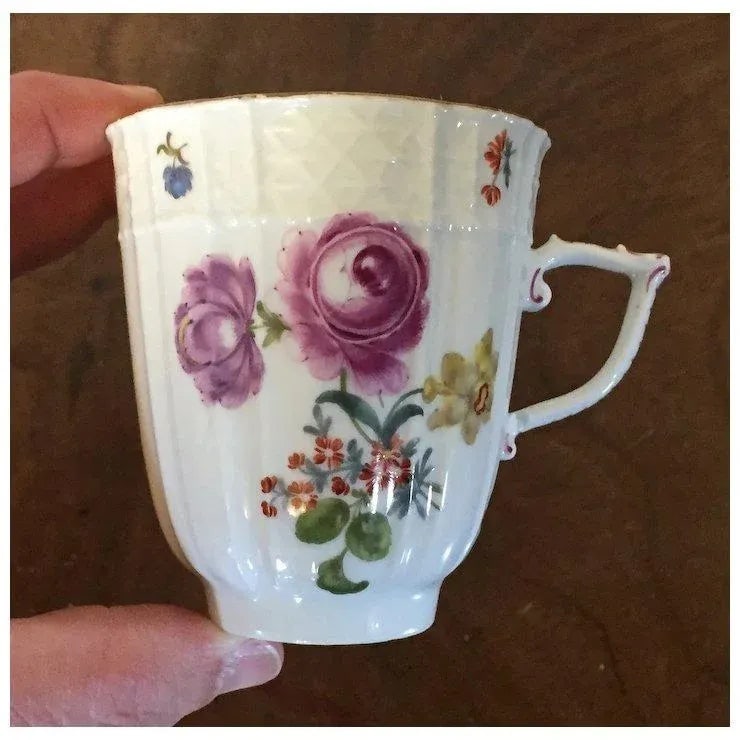 Antique 19th Century Meissen Porcelain Tall Cup for Tea or Coffee - 2