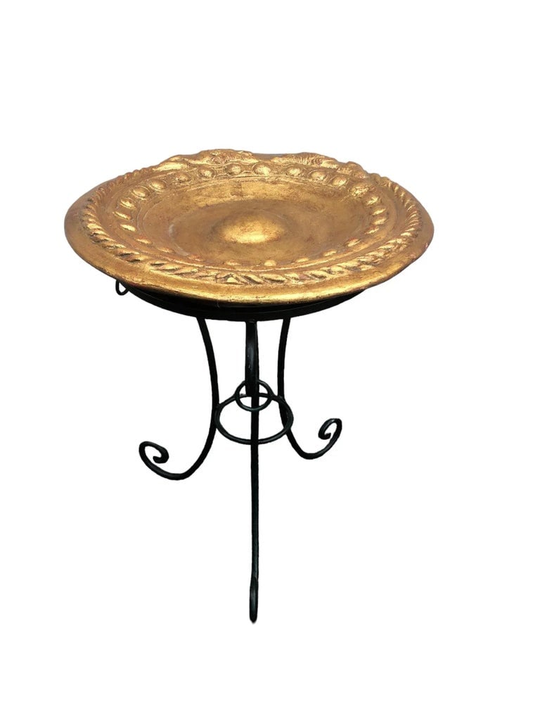 Vintage Maitland Smith Concrete Metal Base Garden Birdbath - 2