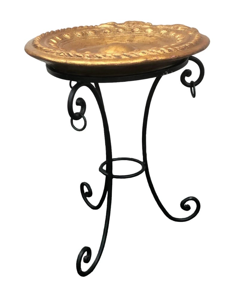 Vintage Maitland Smith Concrete Metal Base Garden Birdbath - 3