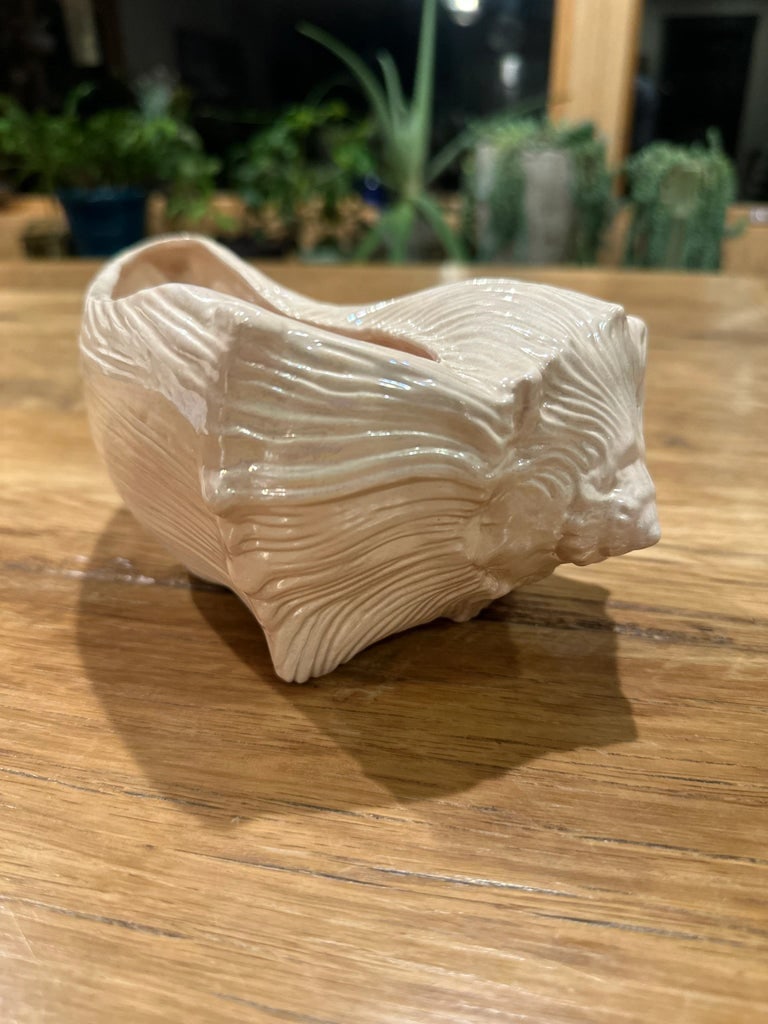 1980s Vintage Atlantic Mold Ceramic Conch Shell Planter - 7