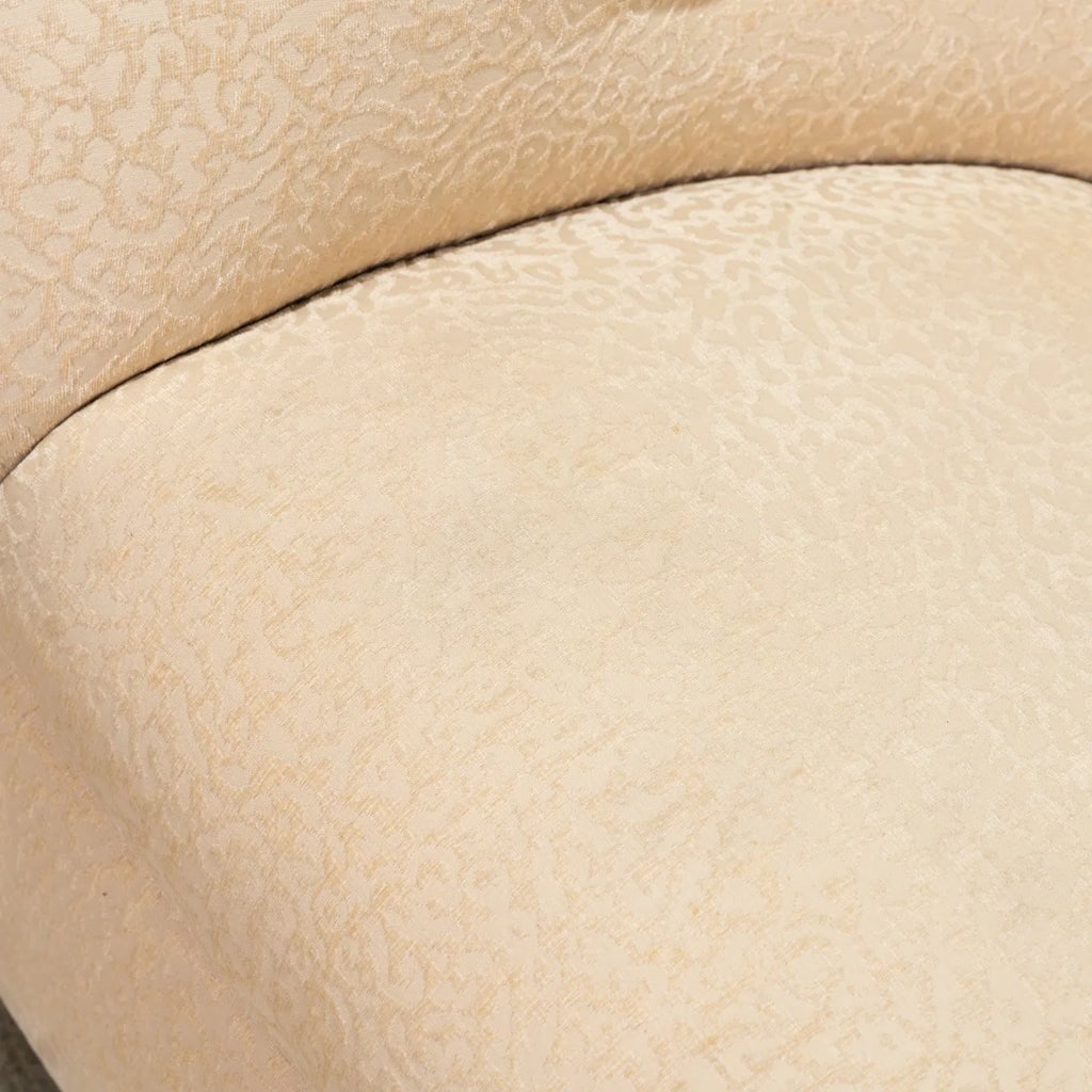 Late 20th Century Vintage Ward Bennett Style Swiveling Club Chair in Textured Cream Upholstery - 4