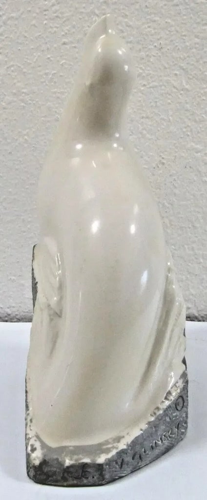 Vincent Glinsky Smooth White Snow Seal on Rough Gray Cliff 11 1/4" Foundry Stone - 7