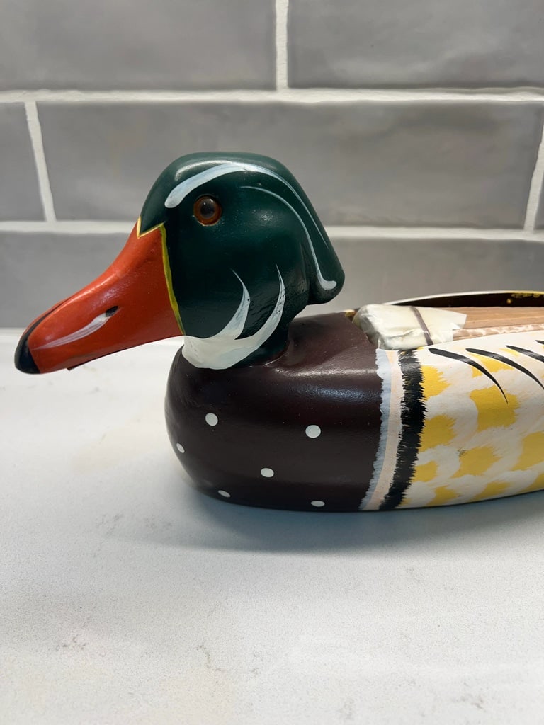1970s Mallard Duck Match Stick Holder With Matches - 4