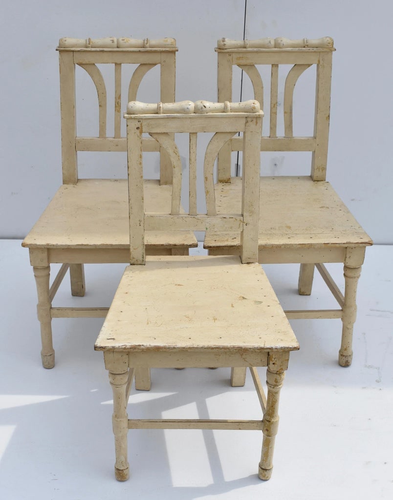 Set of Three Painted Pine Children's Chairs - 2