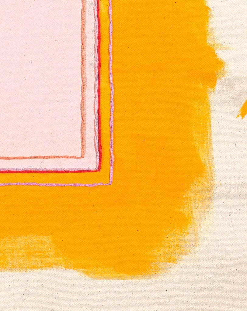 Orange-Yellow Abstract Art Print, Limited Edition of 25, Signed by Artist Emily Keating Snyder, 33 X - 2