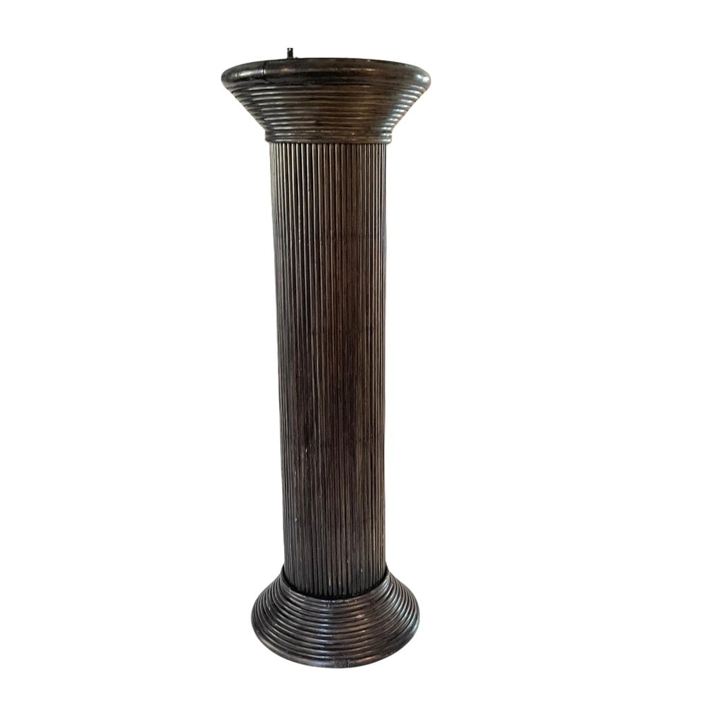 1970s Rattan Pedestal Plant Stand - 2