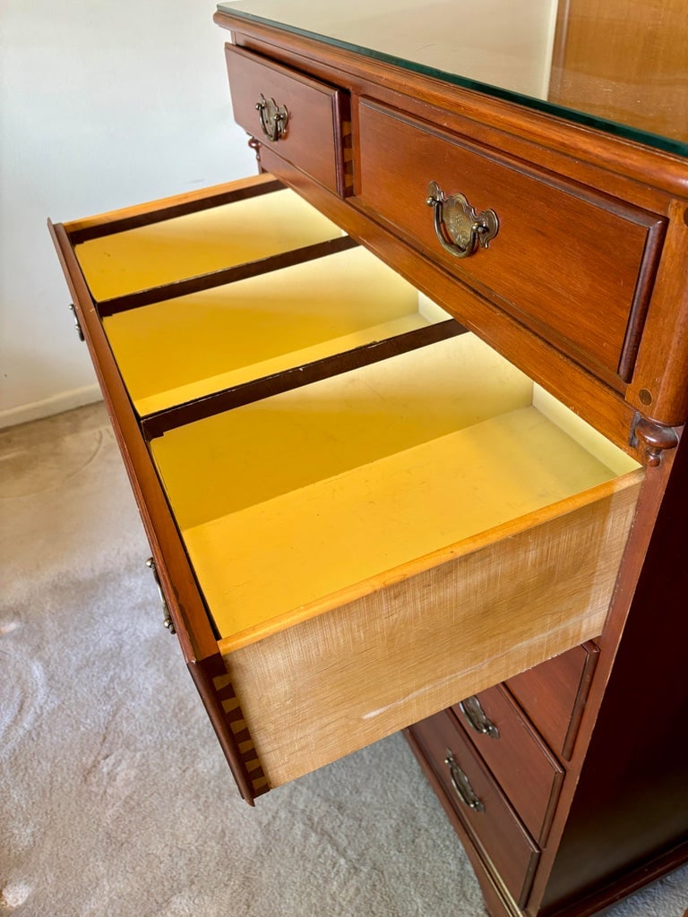 Vintage Cherry Wood 6 Drawer Chest - 7
