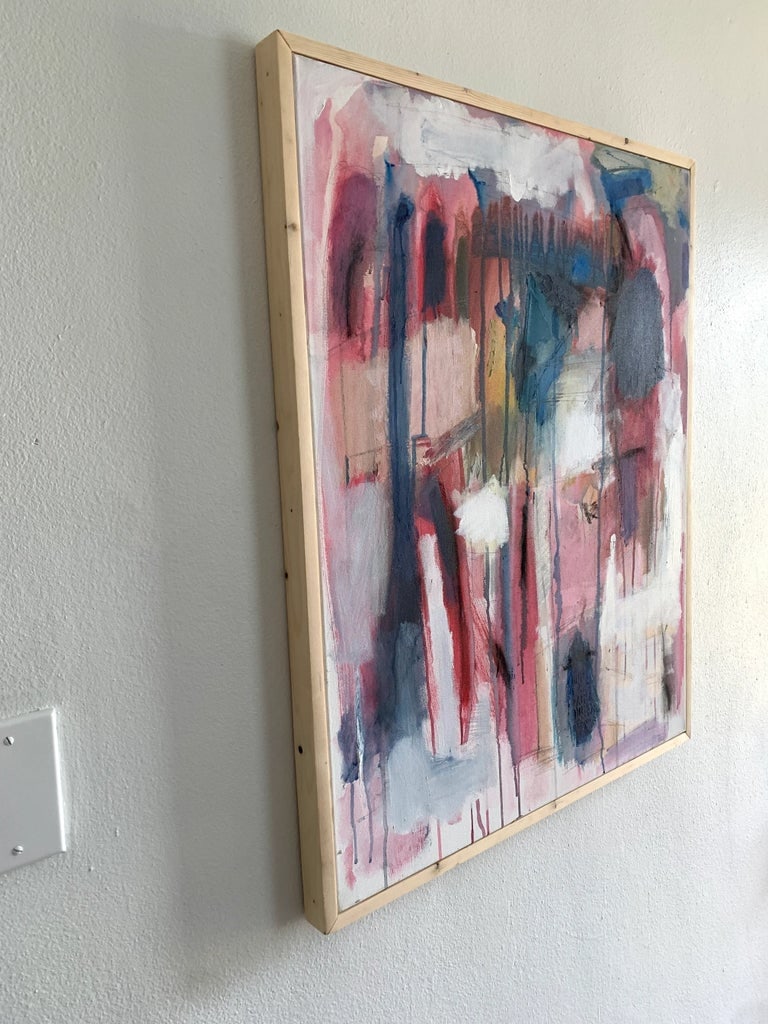 Framed Contemporary Original Modern Abstract Acrylic Painting on Canvas - 2