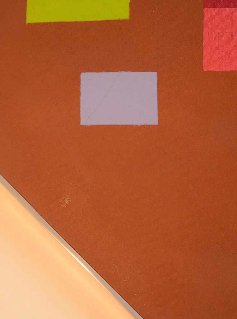 Mercedes Monez Smith Large Colorful Diamond Shape Modernist Abstract Painting - 7