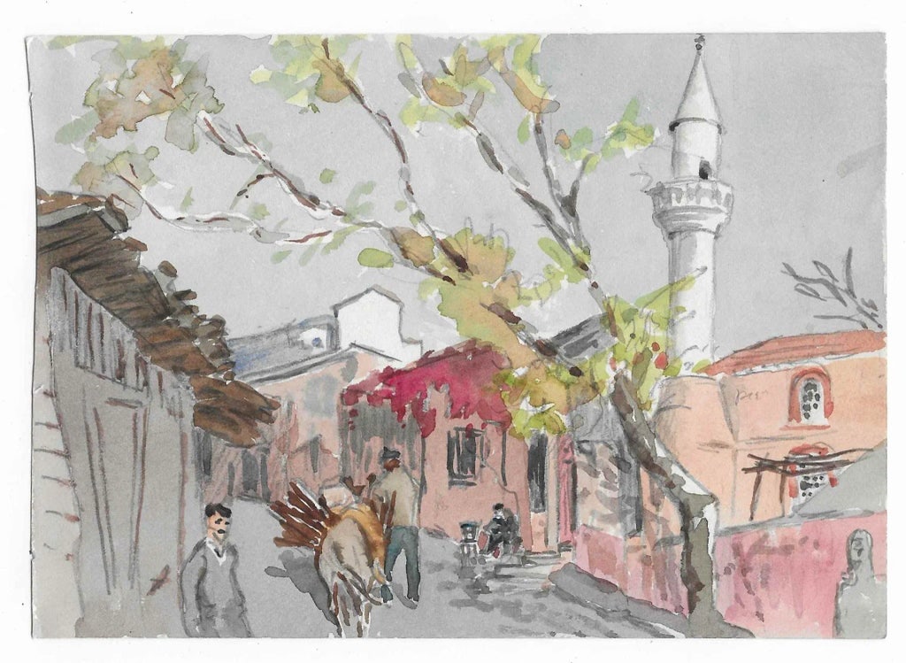 1950s Ivy Attwell Watercolor of Turkey - 2