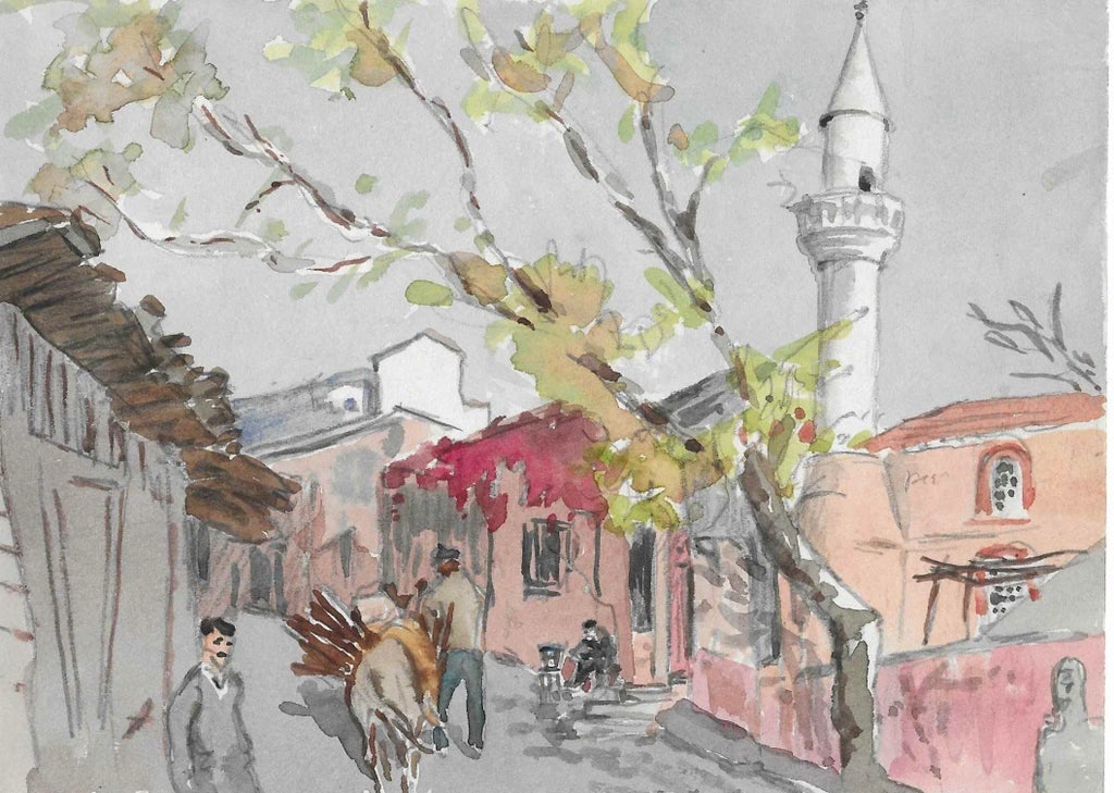 1950s Ivy Attwell Watercolor of Turkey - 3