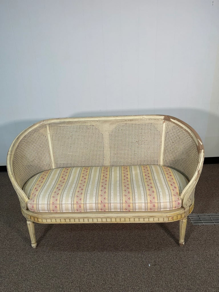 Mid 20th Century Double Cane French Style Settee - 2