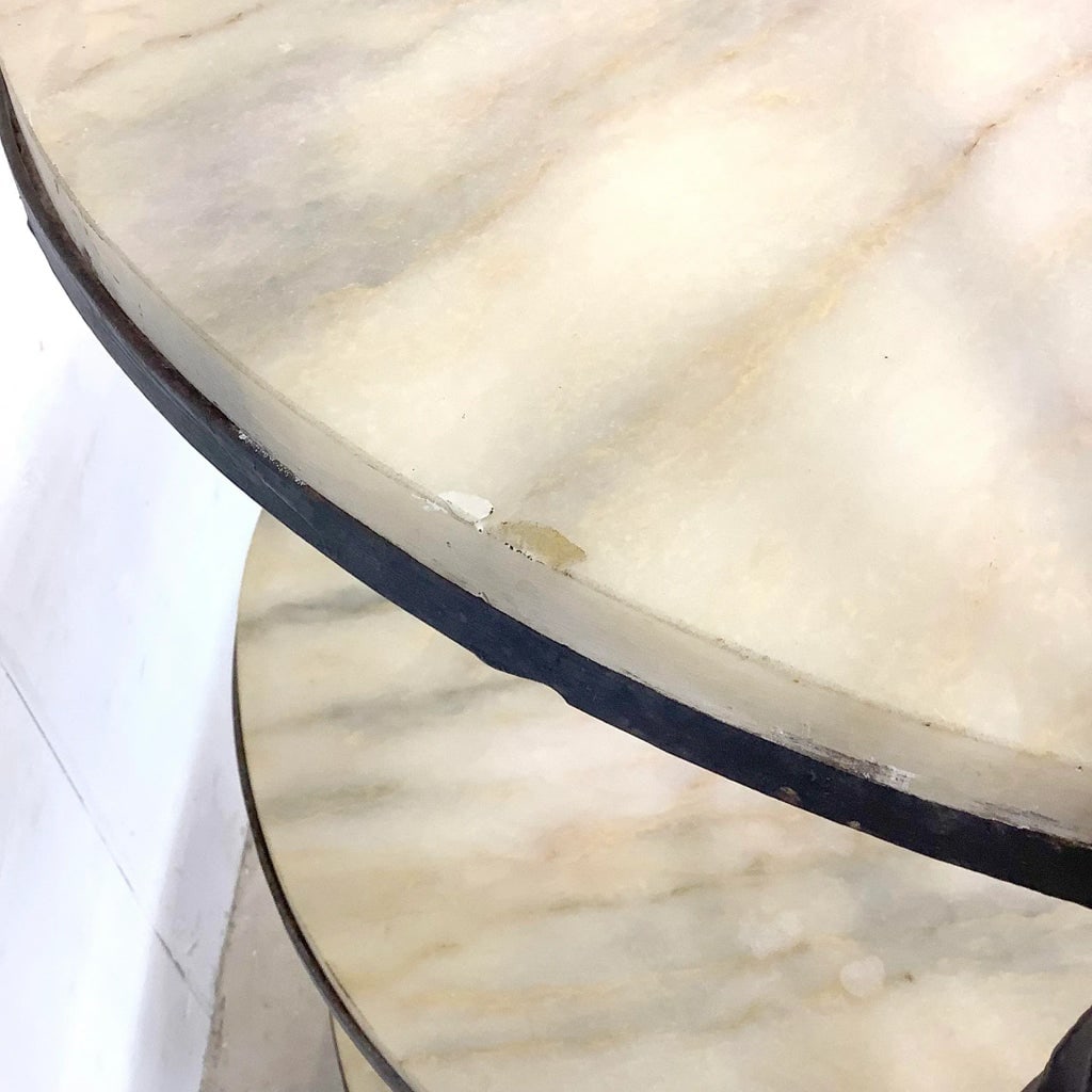 Vintage Round Etagere in Iron and Marble - 7