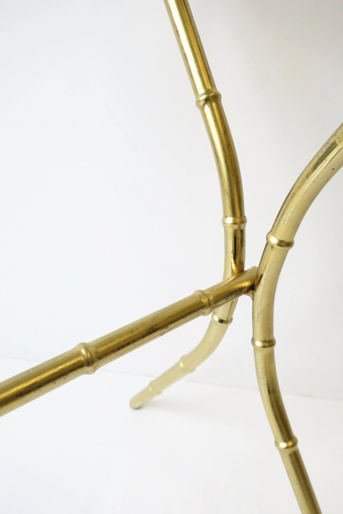 Brass and Glass Bamboo-Esque Side or End Table, Circa 1960s - 11